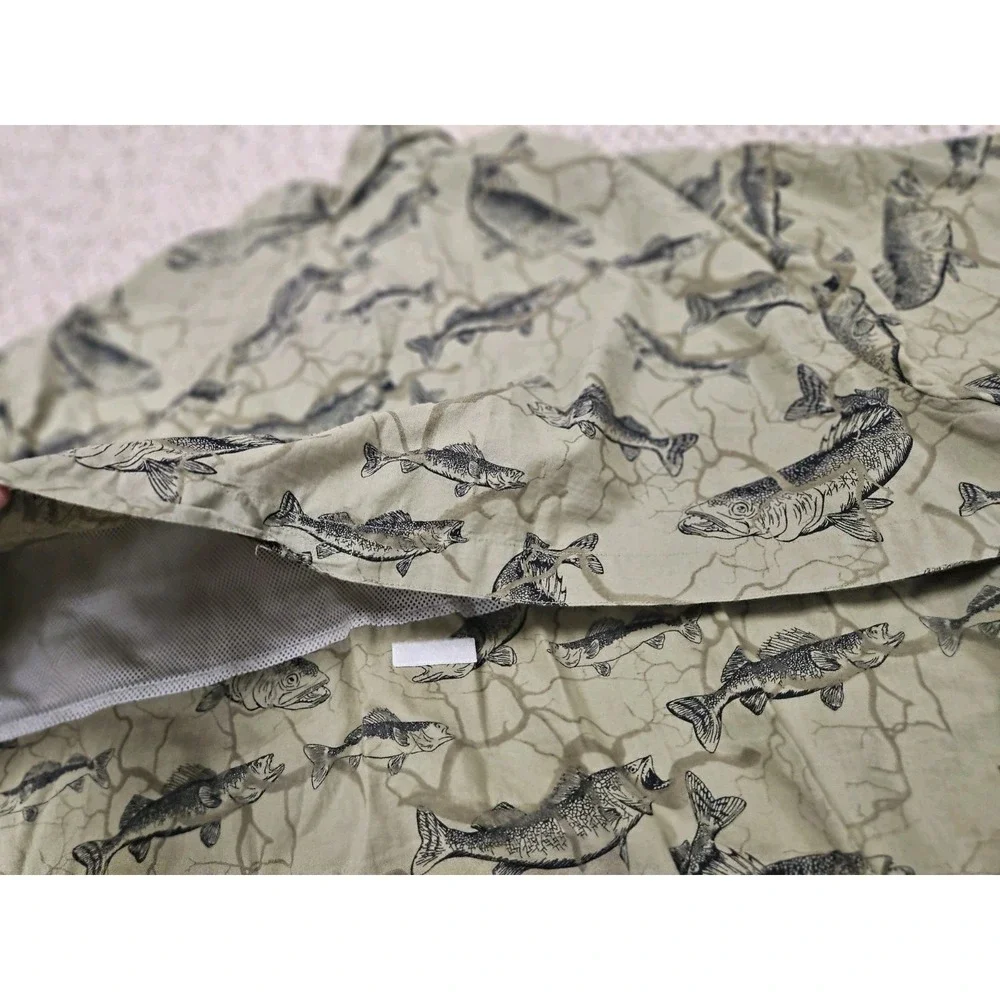 Cabelas Shirt Mens Green Pockets‎ Vented Short Sleeve Fish Outdoor Size XL TG